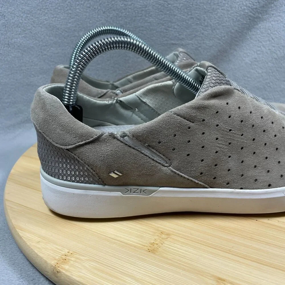 Kizik Miami Womens 9.5 M Taupe Suede Shoes Hands Free Slip On Comfort Sneakers
